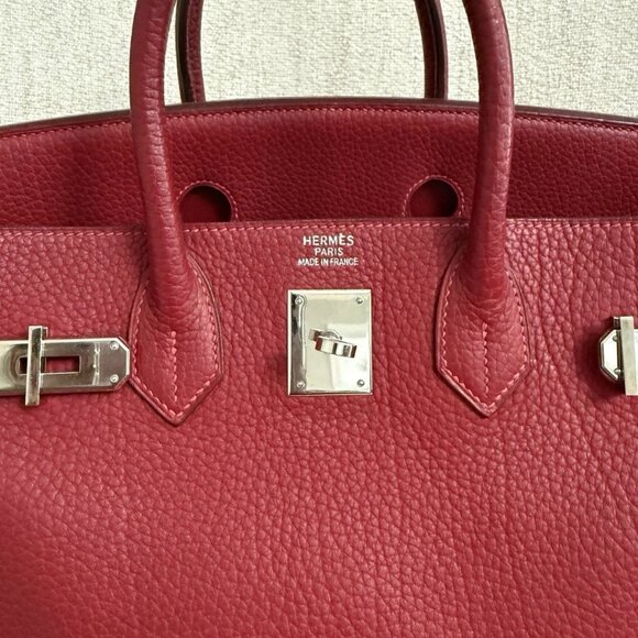 Authentic Birkin HAC 32 Haut à Courroies Fjord leather framboise satchel - Picture 6 of 13